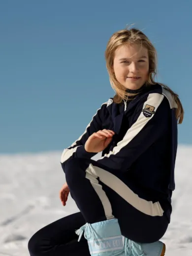 Bilde av WoolLand Ål merino half-zip ulltrøye Blue Ink